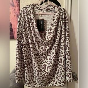 Bae City Plus Size Women’s curvy fit animal print top size 3X New